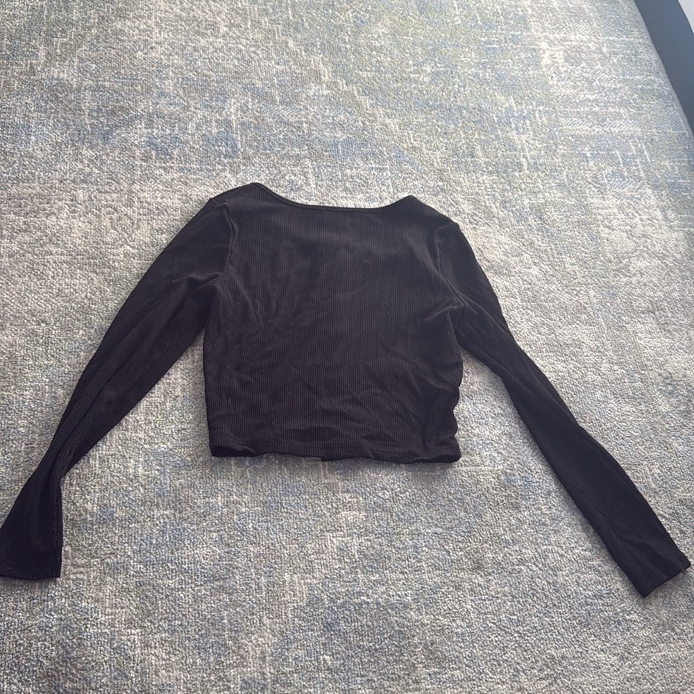 Black Cargo Superdown Button Down Top - image 3